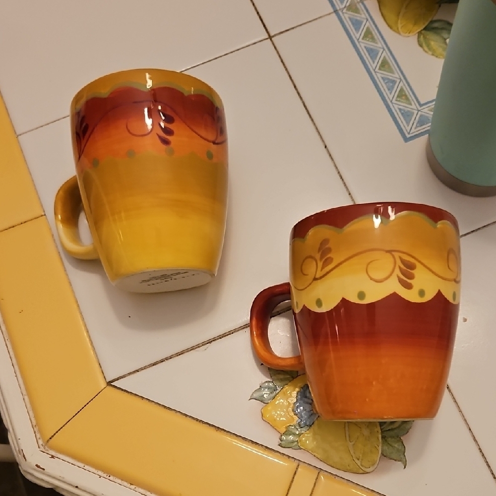 Laurie Gates Colorful Ceramic Mug Set Of 4. - Picture 3 of 3